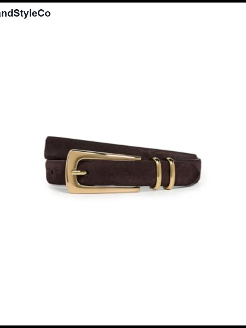 Genuine Leather Elongated Oval Buckle Belt Single Prong